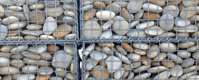 Mur de gabions en pierre naturelle