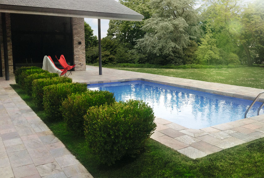 Margelles de piscine en pierre naturelle Quartzites de Villafranca CUPA STONE