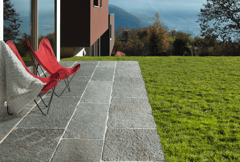 Terrasse en pierre naturelle Quartzite Luzerne