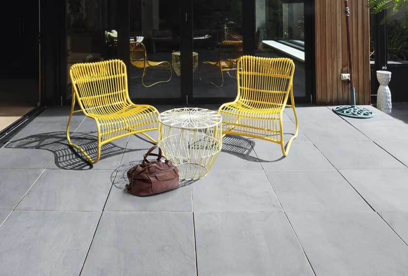 Terrasse en Calcaire Bleu Lacté