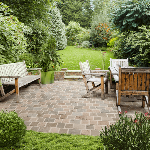 terrace avec paves de grès metissay