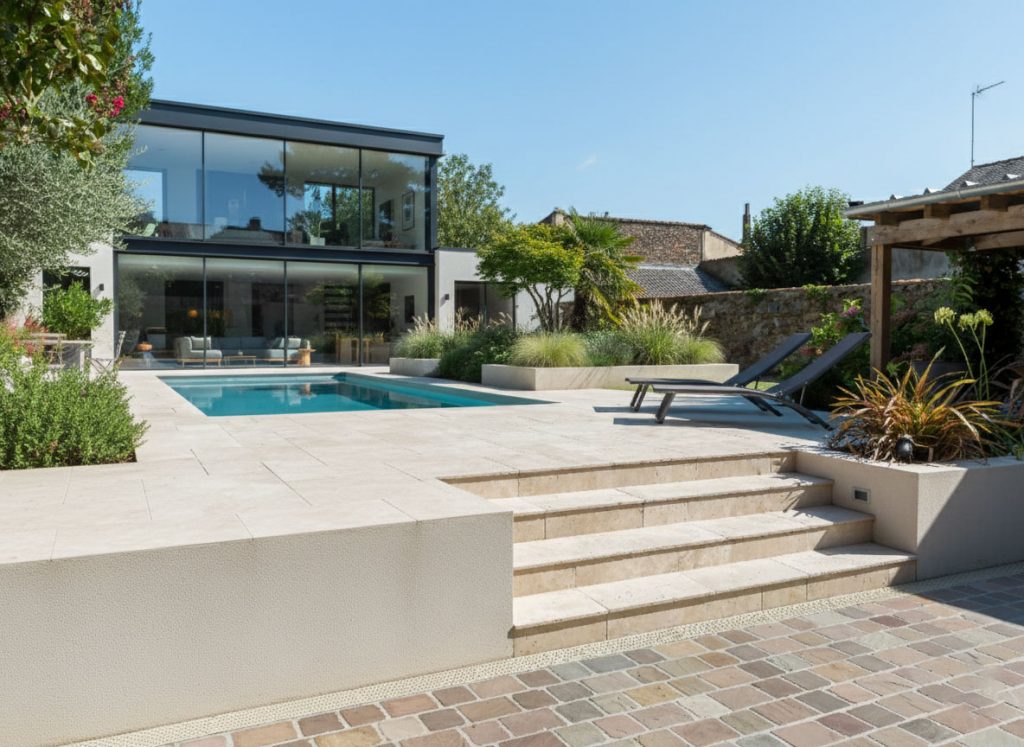 La pierre naturelle et le paysagisme permettent de transformer spectaculairement un extérieur autrefois délaissé.